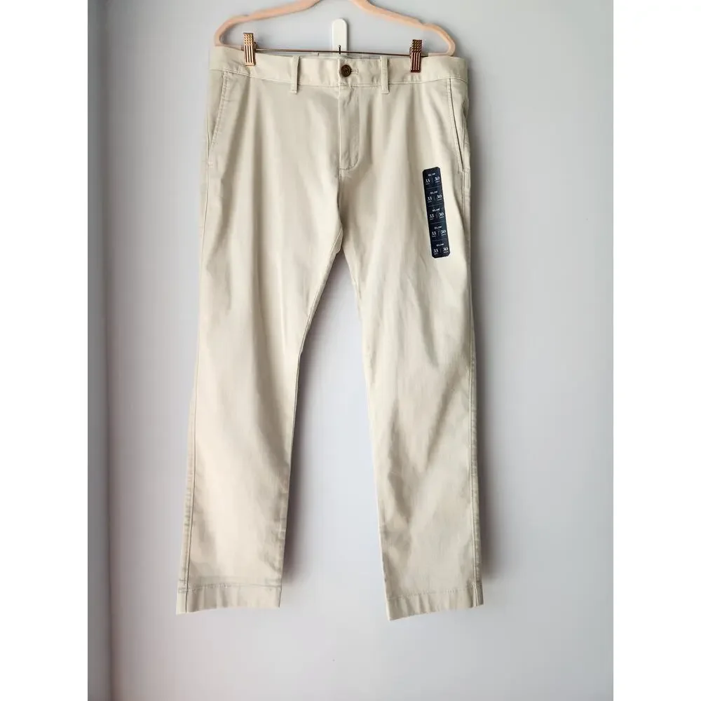 NWT J. CrewMen's Slim-Fit Flex Chino Pant Beige 33/30